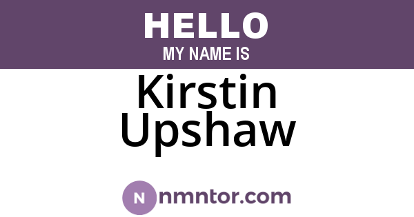 Kirstin Upshaw