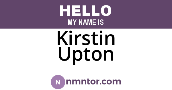 Kirstin Upton