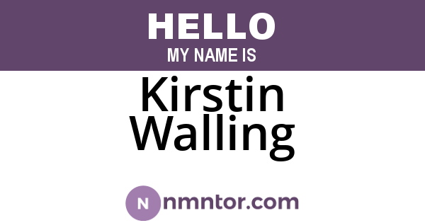 Kirstin Walling