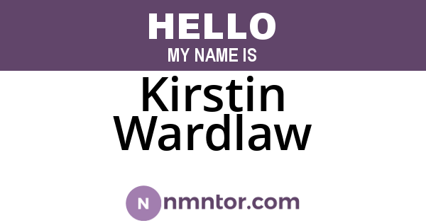 Kirstin Wardlaw