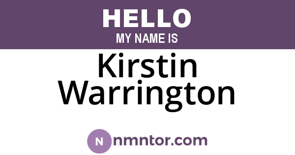 Kirstin Warrington