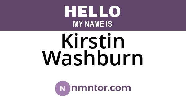 Kirstin Washburn