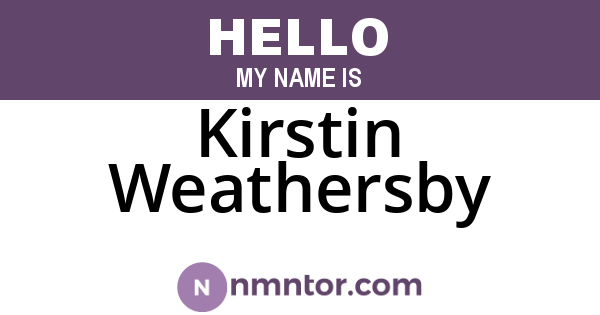 Kirstin Weathersby