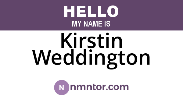 Kirstin Weddington