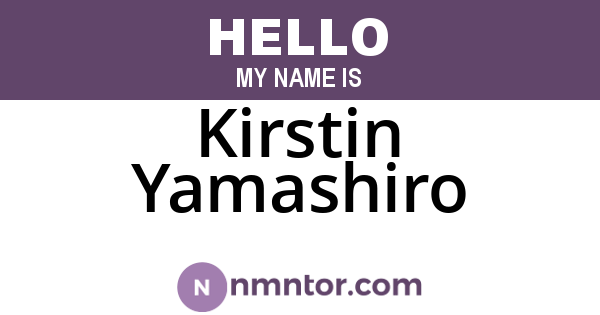 Kirstin Yamashiro