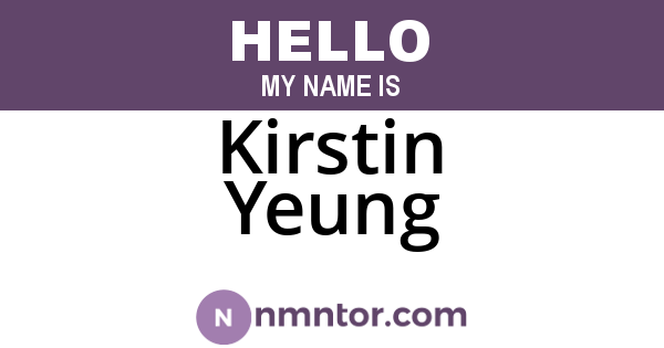 Kirstin Yeung