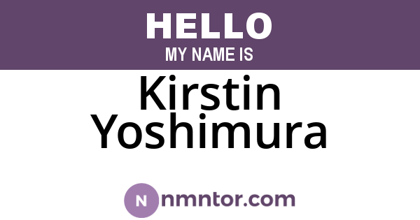 Kirstin Yoshimura