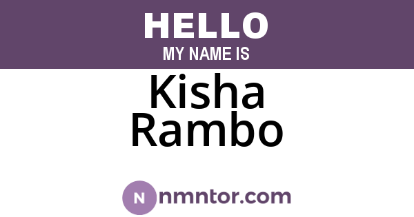 Kisha Rambo