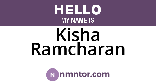 Kisha Ramcharan