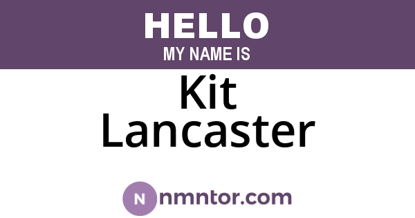 Kit Lancaster