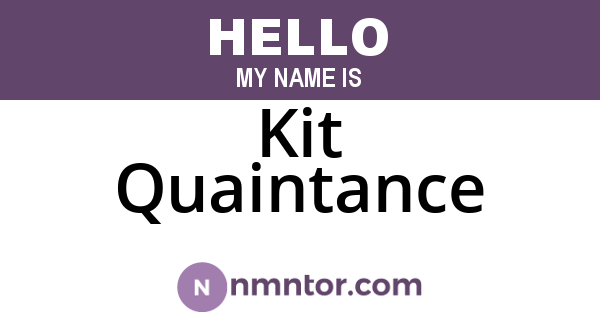 Kit Quaintance
