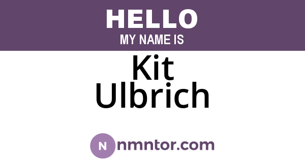 Kit Ulbrich