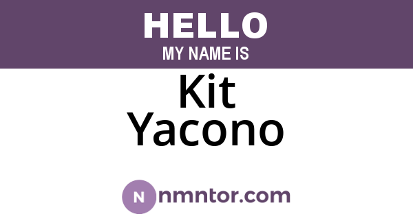 Kit Yacono
