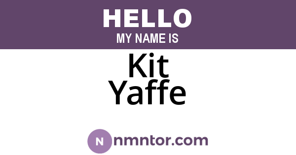 Kit Yaffe