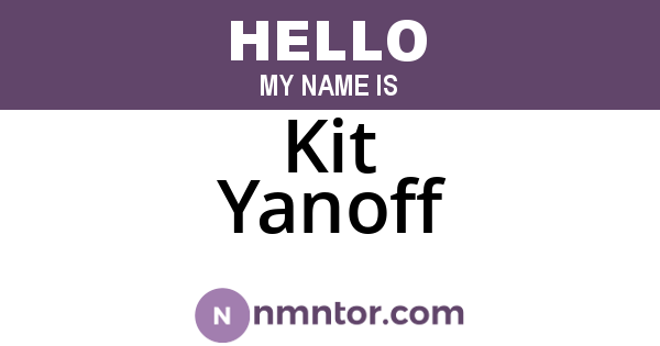 Kit Yanoff