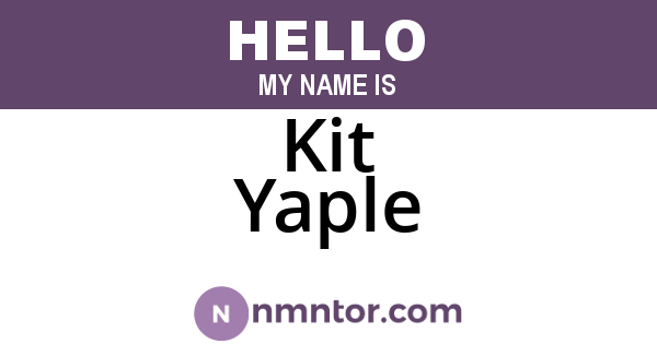 Kit Yaple