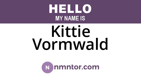 Kittie Vormwald