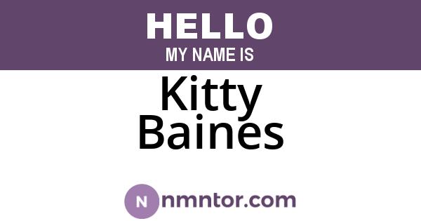 Kitty Baines