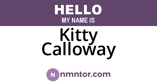 Kitty Calloway