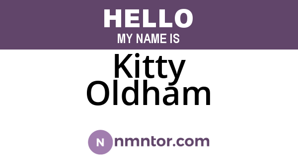 Kitty Oldham