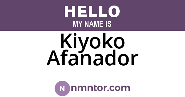 Kiyoko Afanador
