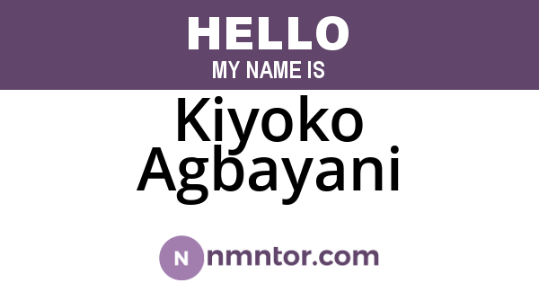 Kiyoko Agbayani