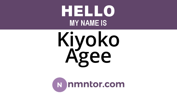 Kiyoko Agee