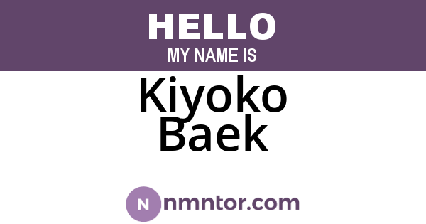 Kiyoko Baek