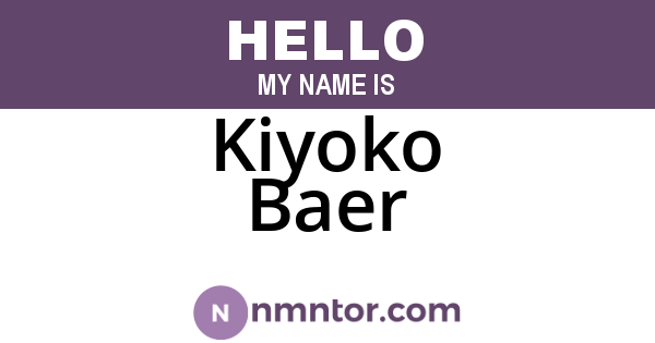 Kiyoko Baer