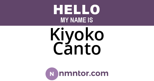 Kiyoko Canto