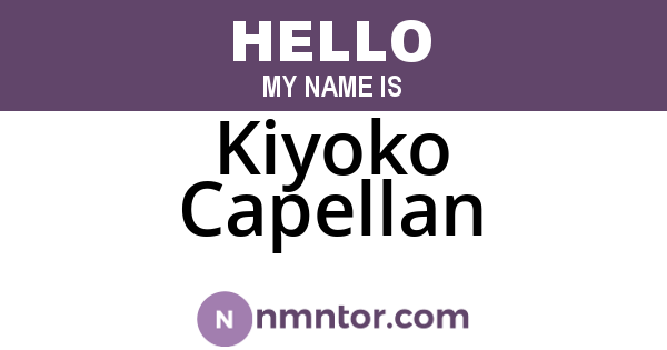 Kiyoko Capellan