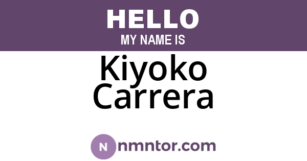 Kiyoko Carrera