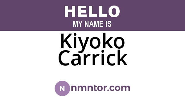 Kiyoko Carrick