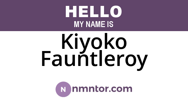 Kiyoko Fauntleroy