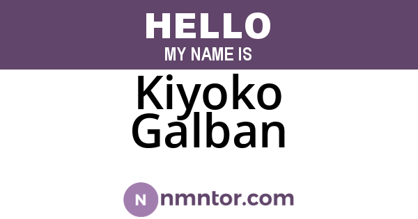 Kiyoko Galban