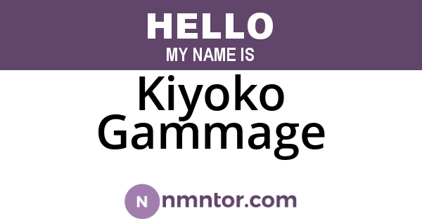 Kiyoko Gammage