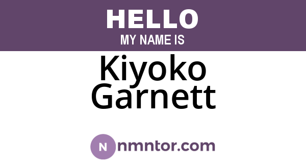 Kiyoko Garnett