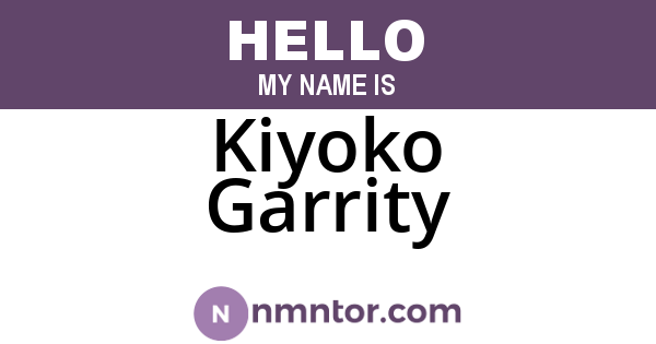 Kiyoko Garrity