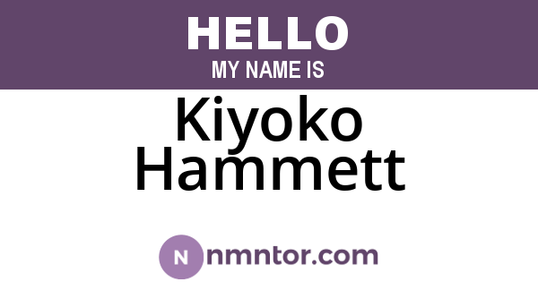Kiyoko Hammett