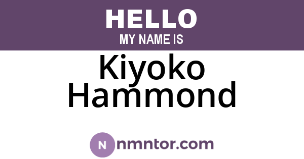 Kiyoko Hammond