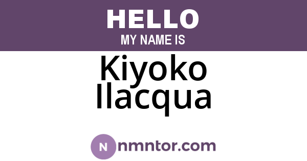Kiyoko Ilacqua