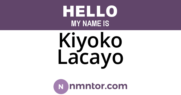 Kiyoko Lacayo