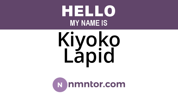 Kiyoko Lapid