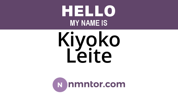 Kiyoko Leite