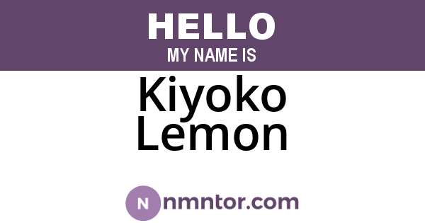 Kiyoko Lemon