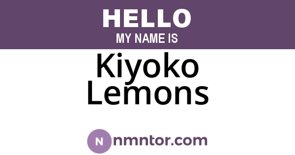 Kiyoko Lemons