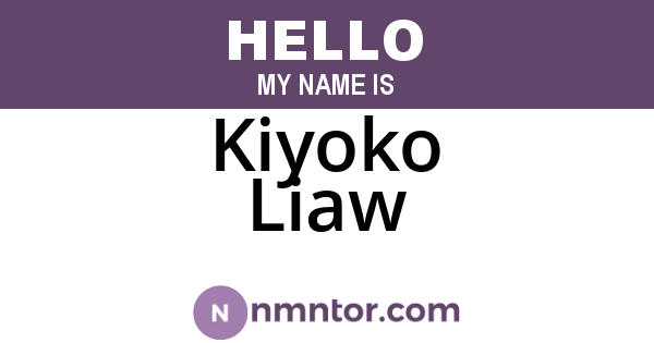 Kiyoko Liaw
