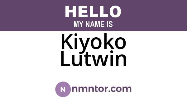 Kiyoko Lutwin