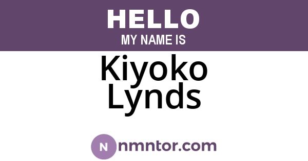 Kiyoko Lynds