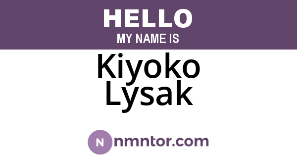 Kiyoko Lysak